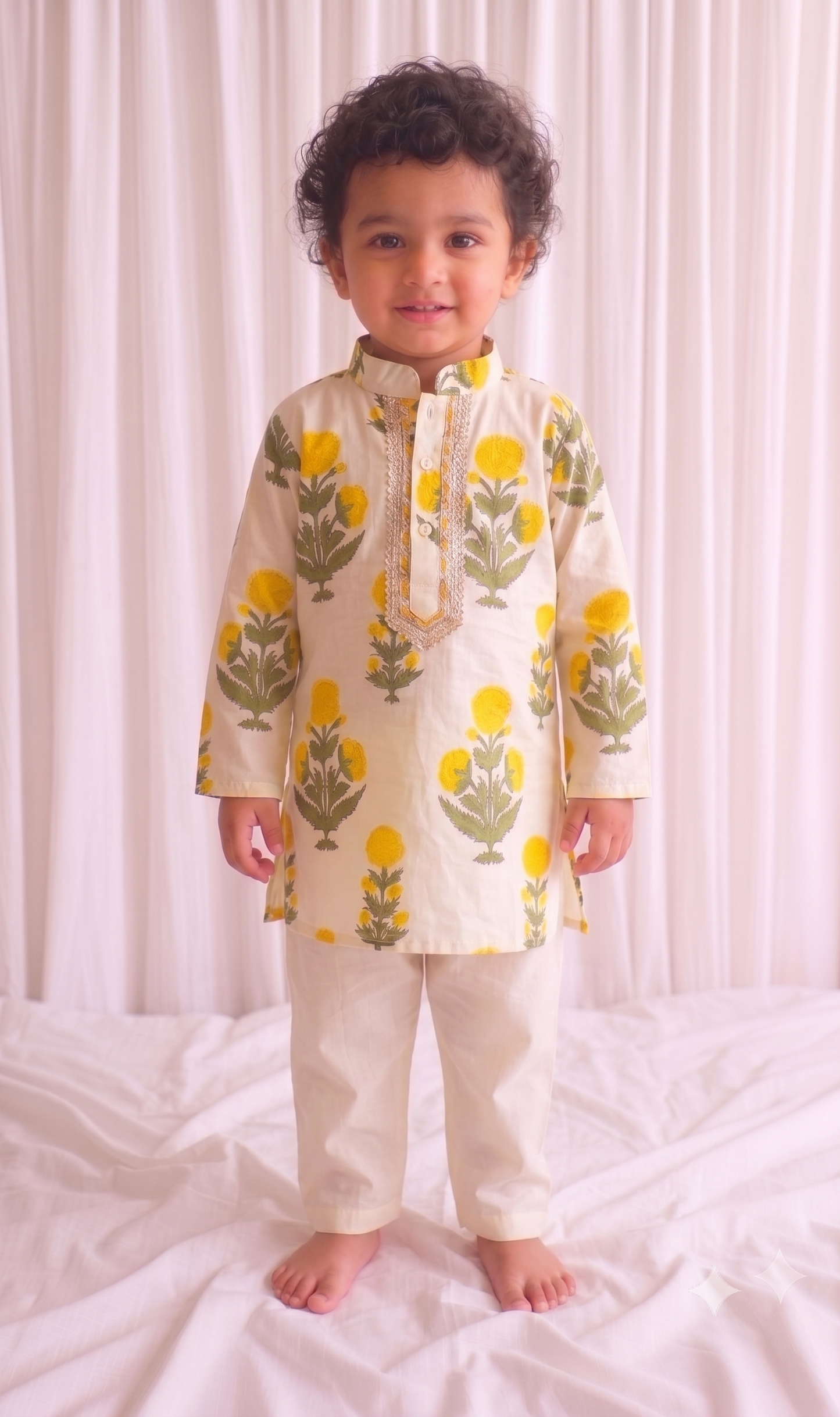 Floral Kurta Set For Boys