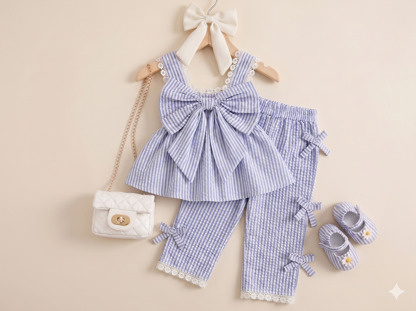 Striped Co-ord Set-Blue