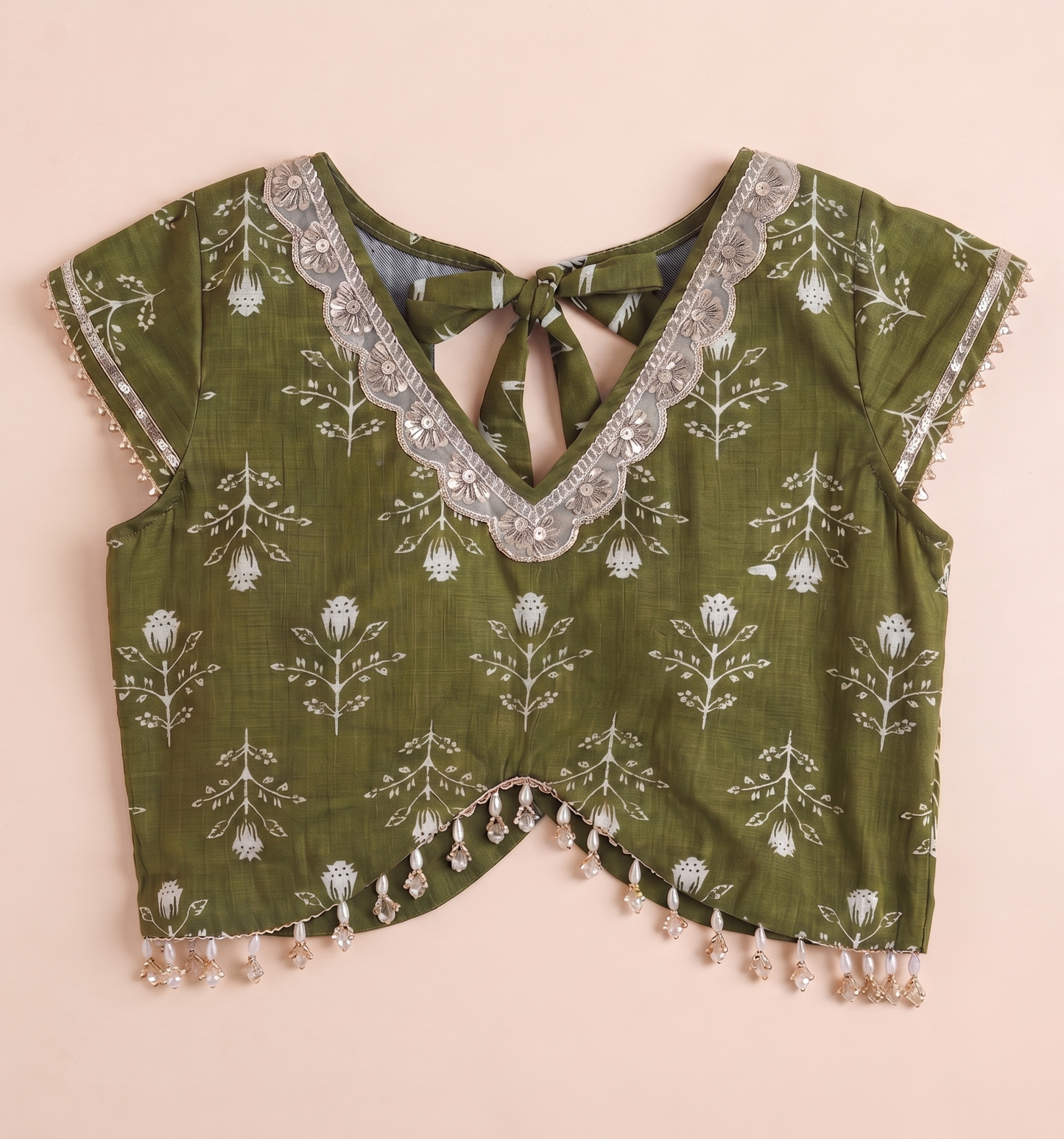 Mehendi multi print lehenga set of three