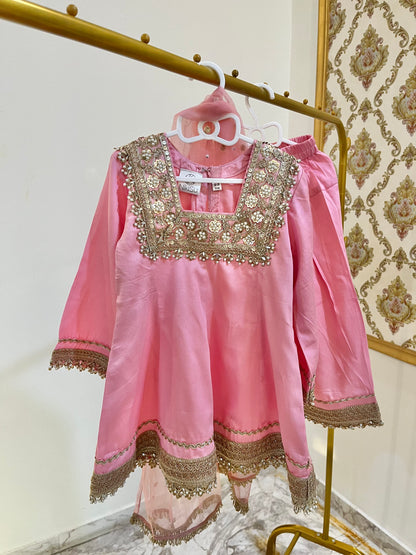 Pink Farshi Salwar Suit Set