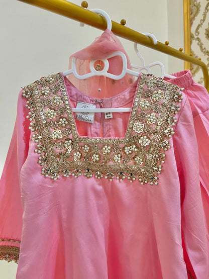 Pink Farshi Salwar Suit Set