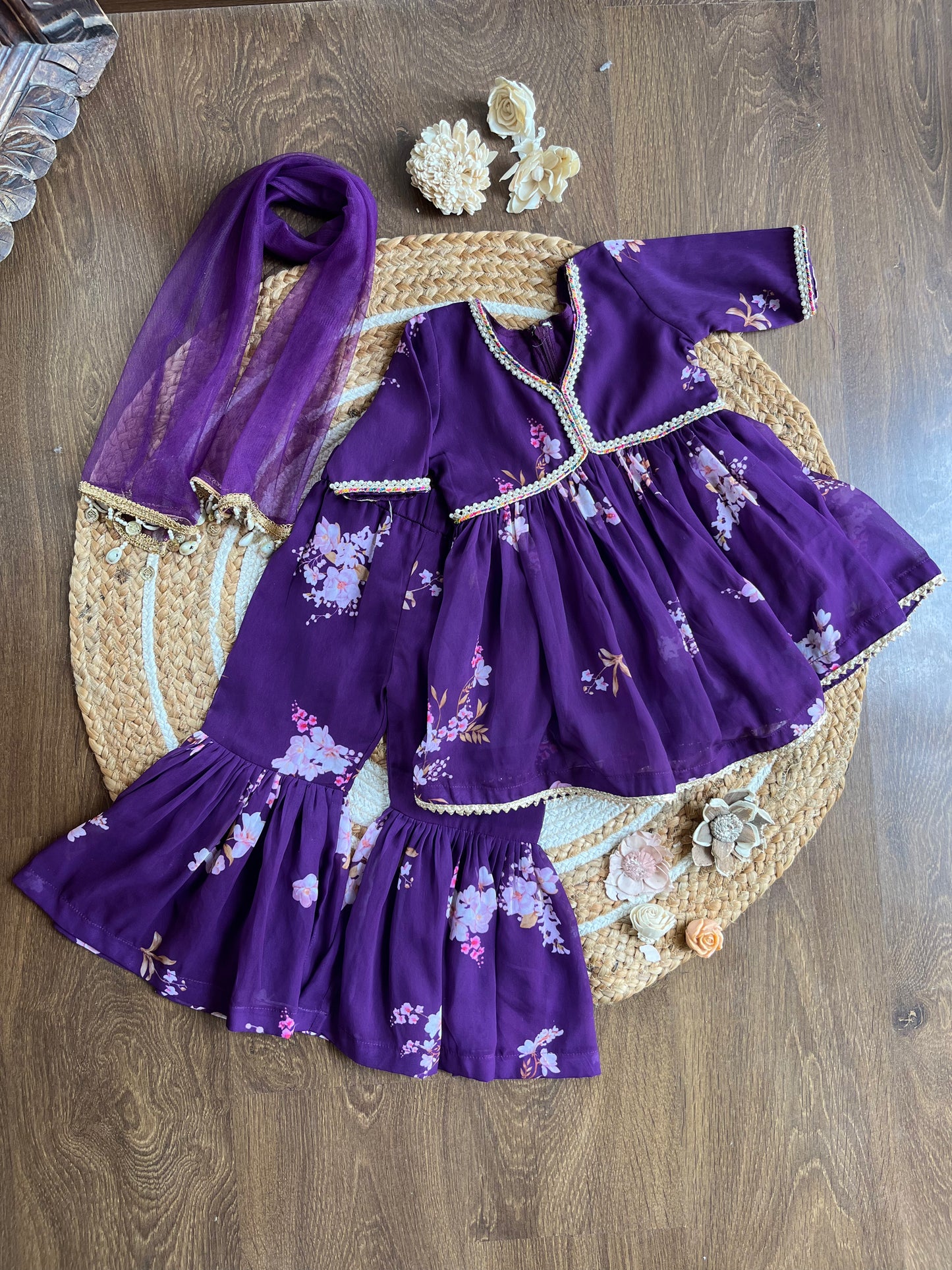 The Purple sharara set