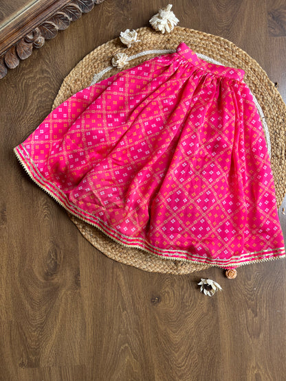 The Pink Bandhej Lehenga Set
