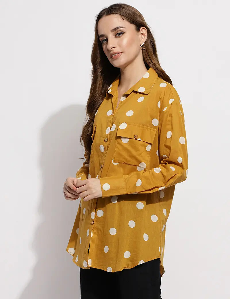 The polka shirt- Mustard