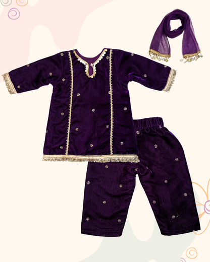 Velvet Kurta Set
