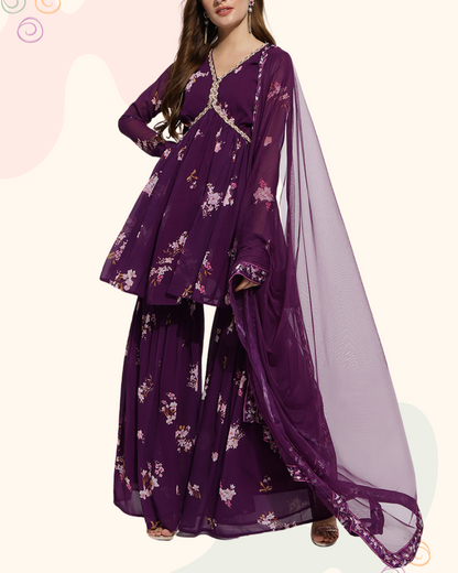The Purple sharara set