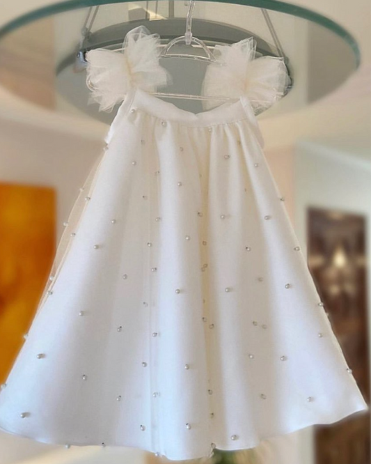 The Pearl Princess Frock-White