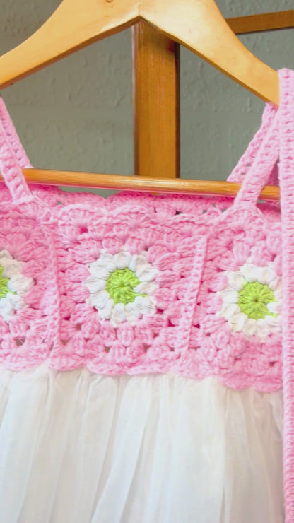 The Crochet Frock-Pink