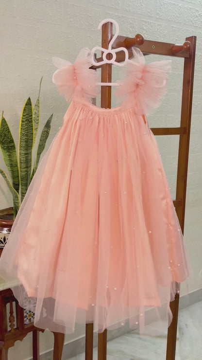 The Pearl Princess Frock-Pink