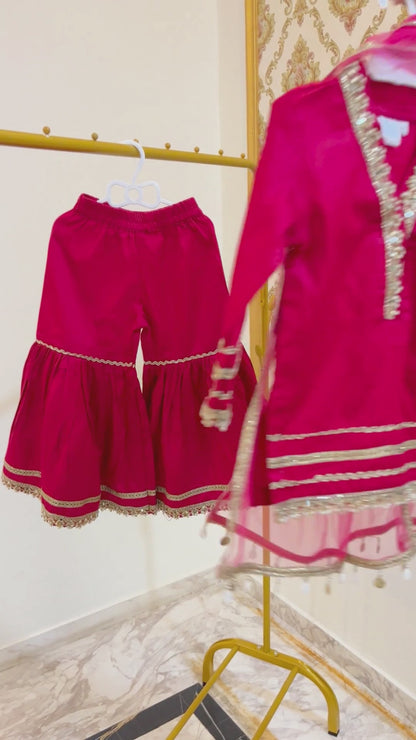 Maroon Sharara Set Of Three